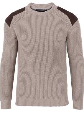 Paul James Tan Color Block Shoulder Crewneck Sweater/2925